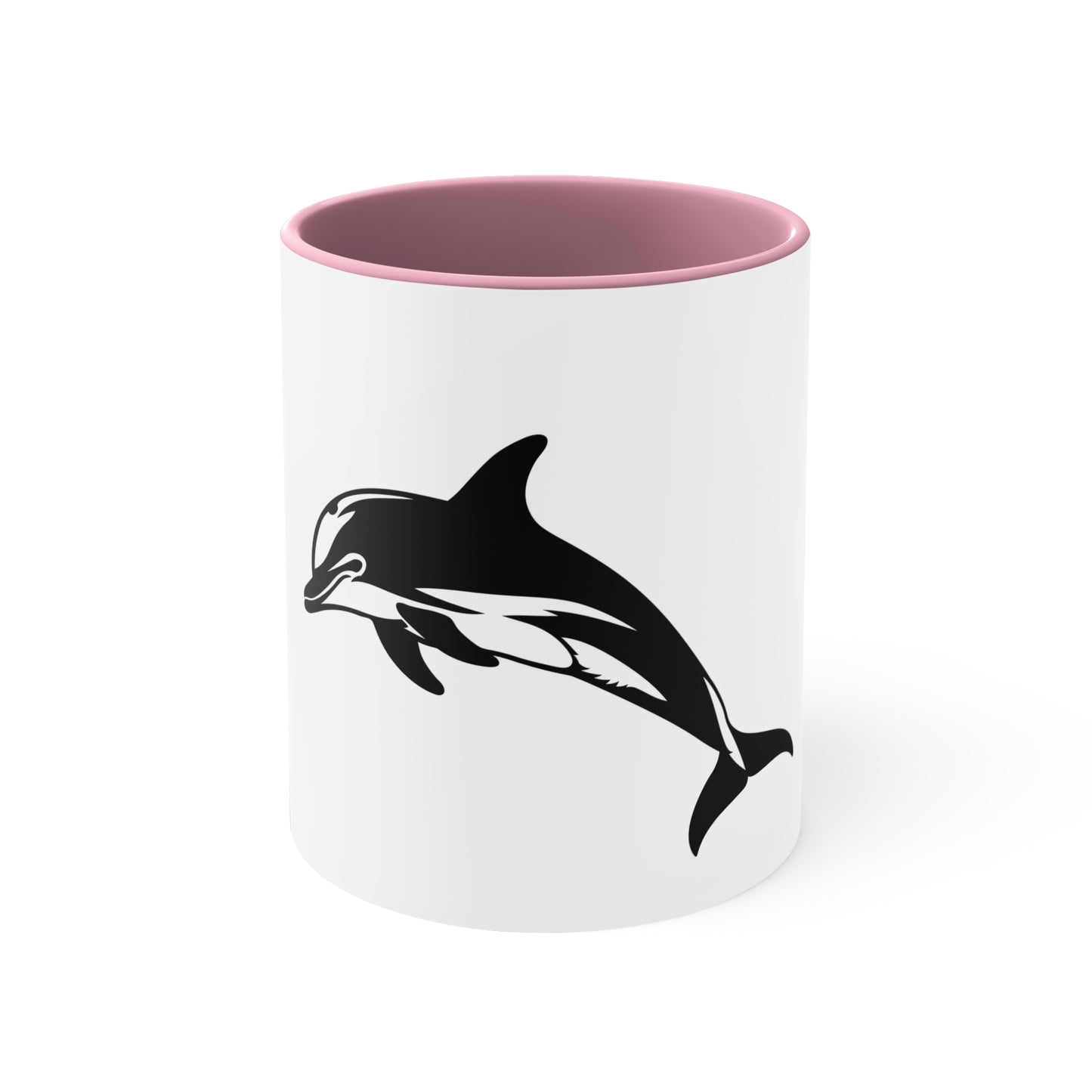 Accent Coffee Mug, 11oz , Dolphin design ,Birthday gift